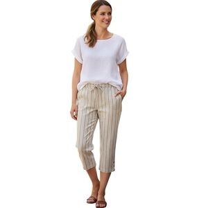 Cathy Daniels Striped Cropped Pants 100% cotton X-Large